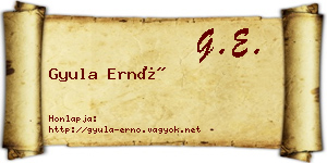Gyula Ernő névjegykártya